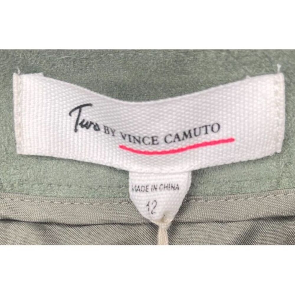 NWT Two By Vince Camuto Faux Suede Mini Skirt Sage 12 Retro Spice MSRP $89 - Picture 4 of 9